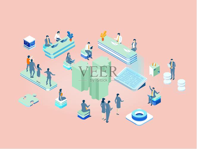 等距3d業(yè)務(wù)環(huán)境,業(yè)務(wù)人員在服務(wù)器室工作和交流.技術(shù),成功,互聯(lián)網(wǎng),數(shù)